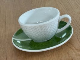 Golfer Espresso-Tasse mit Unterteller, Top-Zustand!