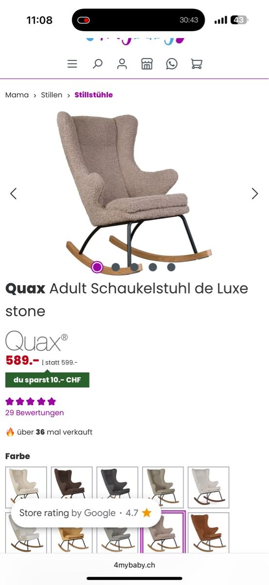 Poltrone: Nursing chair – Nuovo (secondo la descrizione) da Edlibach venduto da par_8h7s 1