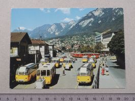 Chur, Postplatz, Bahnhof Platz, belebt, Postauto