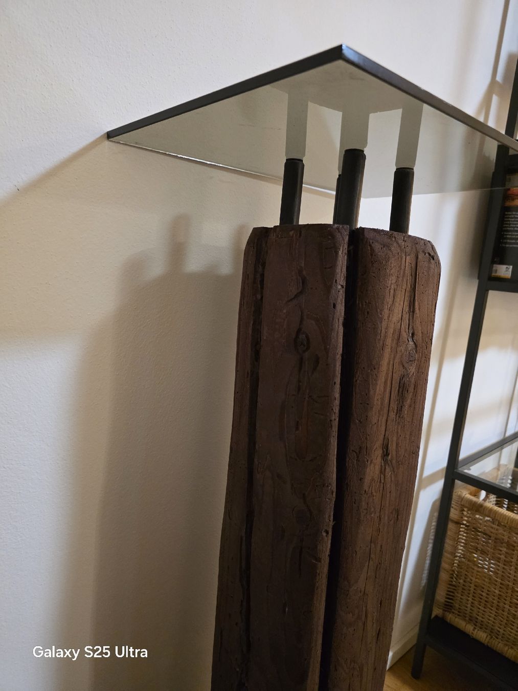 Altro per la casa: Holzbalken Säule mit Glasplatte Blumenständer  – Nuovo (secondo la descrizione) da Mellingen venduto da 81pat 7