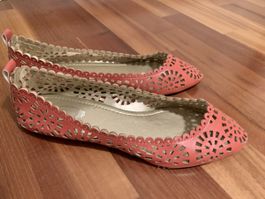 Red Laser Cut Ballerinas, Chic and Comfy!