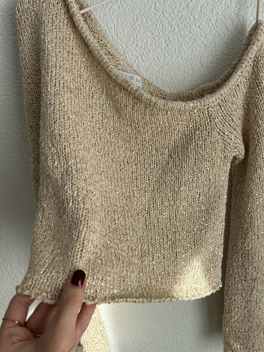 Pullover & Sweatshirts: Amisu Strickpullover beige mit Pailletten Grösse M – Neu (gemäss Beschreibung) aus Chur von faja7000 1