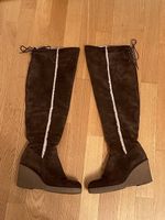 Dunkelbraune Overknees in Grösse 39
