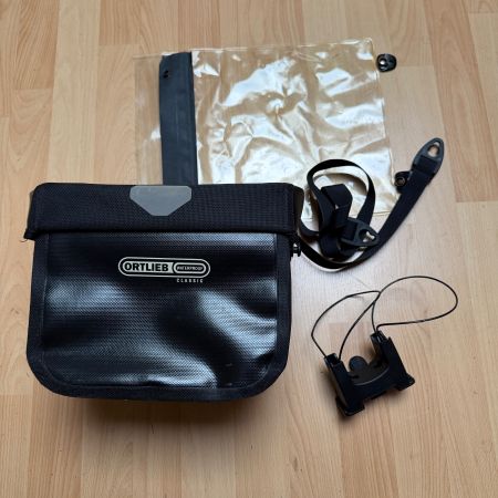 Ortlieb Lenkertasche Classic schwarz mit Zubehör gut