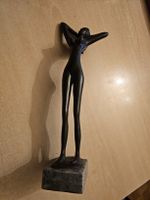 statuette en métal noir art déco 