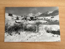 Alte Winter Postkarte: Oberiberg, verschneites Dorf!