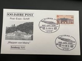 BRD Post-Expo Schiff Sonderstempel Duisburg 1990  (R654)