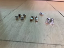 Ohrstecker Set silberfarben drei Paare ungebrauchter Zustand
