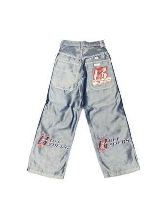 Y2K Deadstock Ruff Ryders Shiny Hose Baggy Jeans size 25 NEW