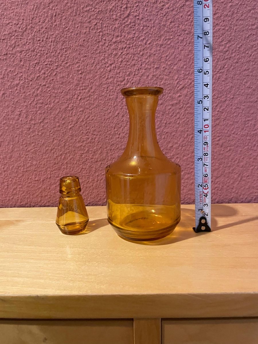 Caraffe: Vintage gelbe Glaskaraffe & Stopper – Usato da Zürich venduto da vik_isi 2