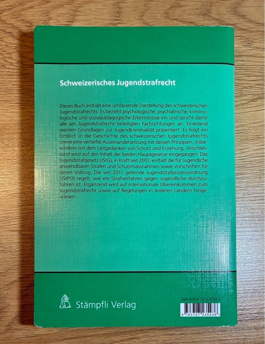 Bücher: Schweizerisches Jugendstrafrecht, 4. Auflage, Aebersold – Neu (gemäss Beschreibung) aus Sursee von mattehu 1
