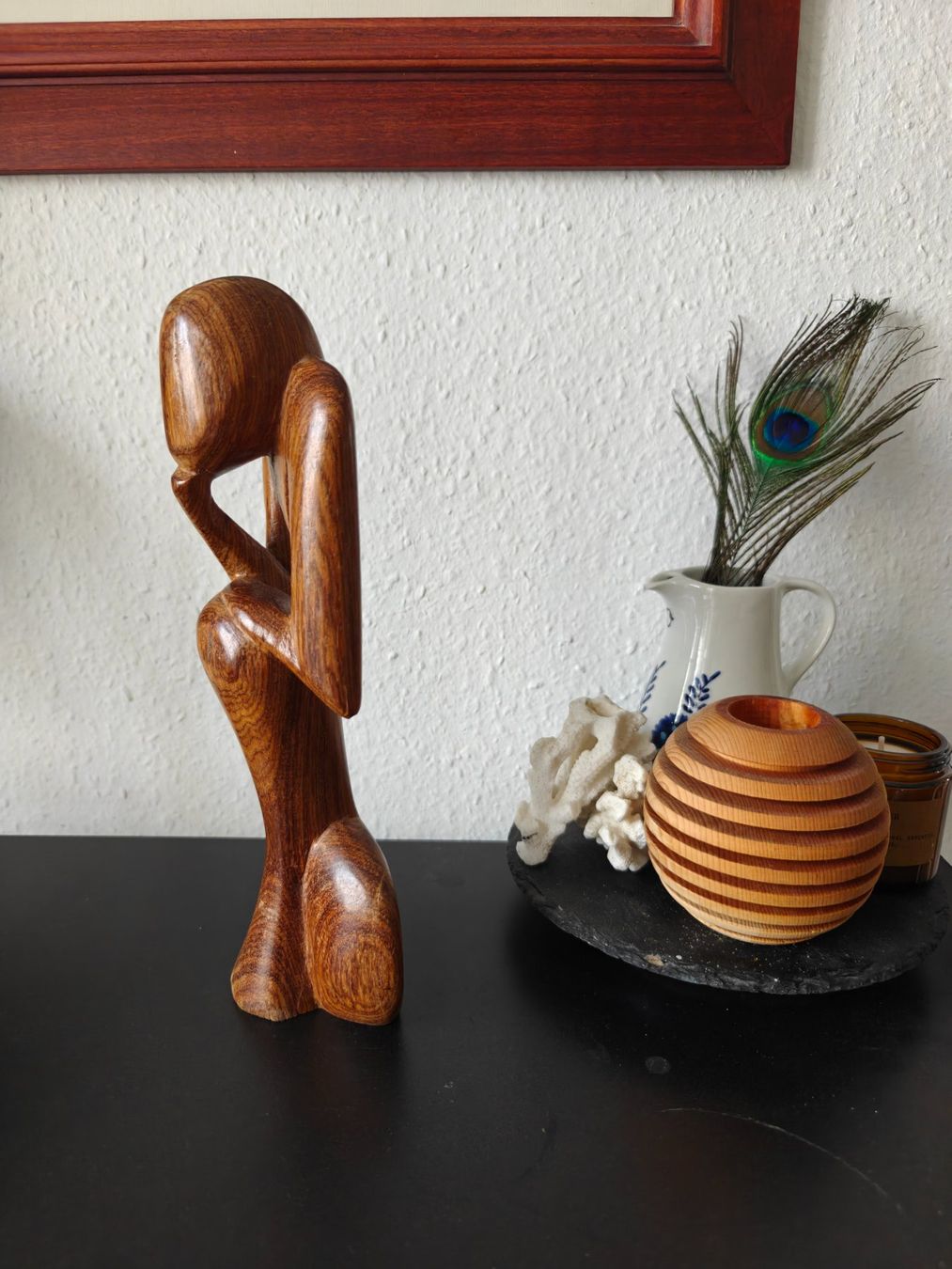 Figuren: Handcarved MCM wood Thinker – Gebraucht aus Geneve von readycat 3
