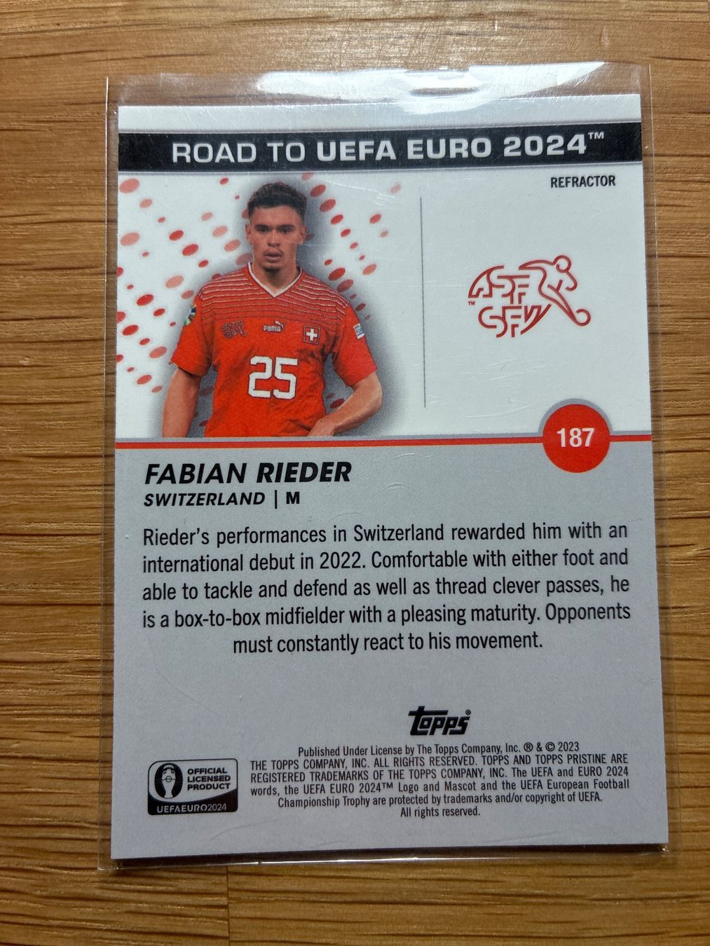 Topps Carte collezionabili: Topps Pristine Fabian Rieder Schweiz Refractor – Usato da Wangenried venduto da Garagara 1