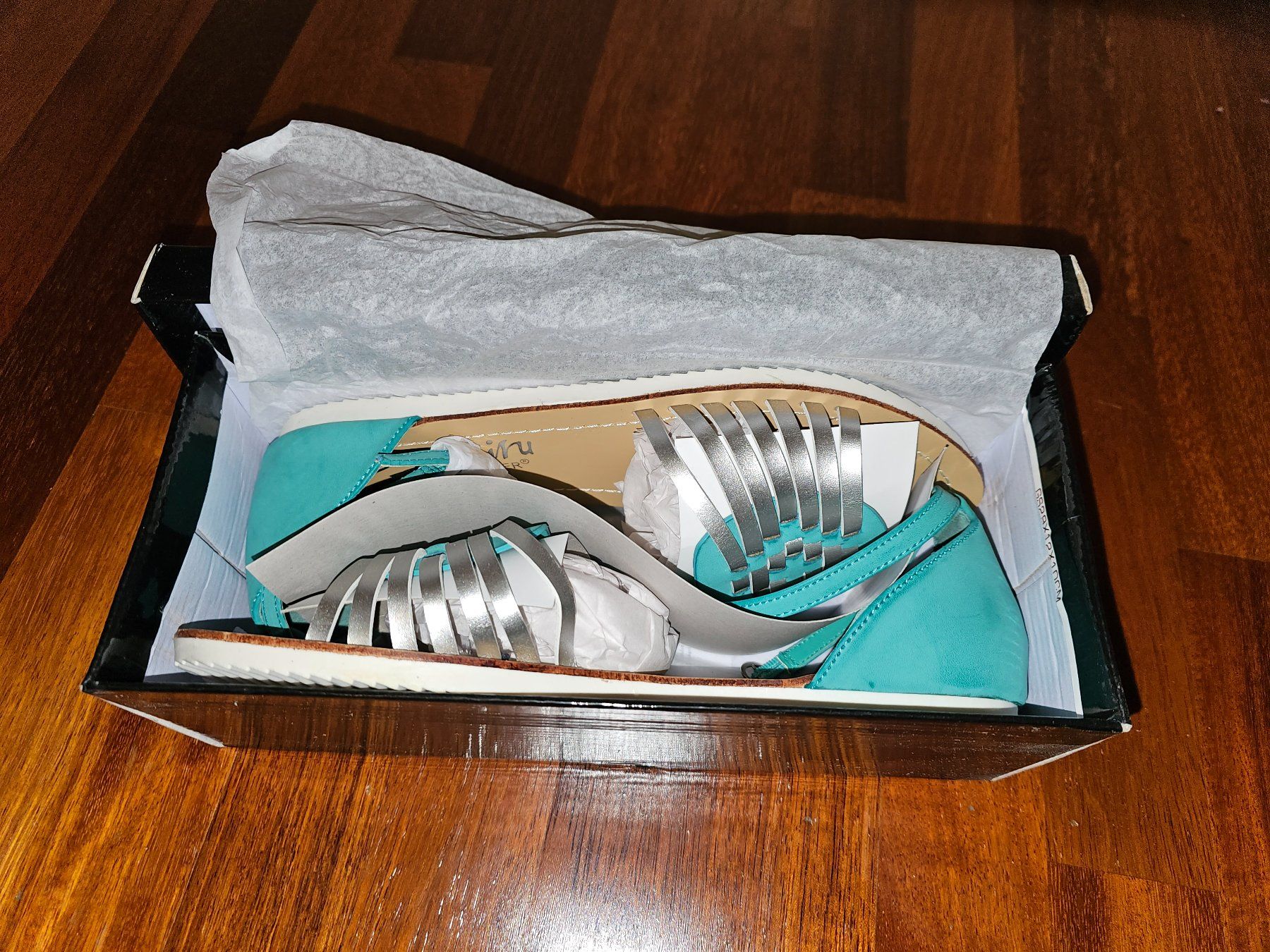 Scarpe da donna: Schicke Sandalette, türkis-silber, Grösse 40 – Nuovo e nell'imballaggio originale da Heiden venduto da Taronia 5