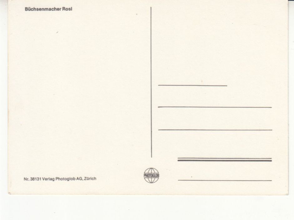 Cartoline postali: Büchsenmacher Rosi ca. 1980 – Usato da Bürglen TG venduto da StampGraf 1