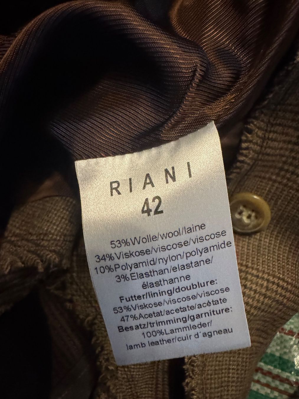 Riani Giacche: Riani Blazer Wolle/Lammleder – Nuovo (secondo la descrizione) da Obfelden venduto da cesarina10 5