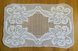 Vintage Häkeldeckchen, Handarbeit, 58x37 cm