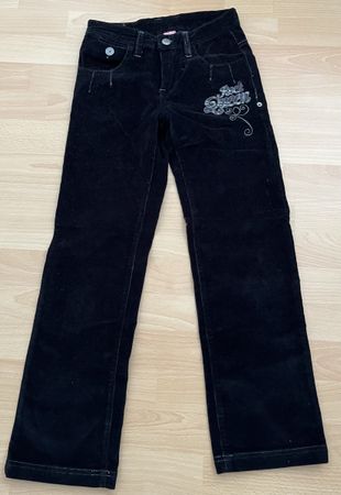 Schwarze Cordhose Gr. 140