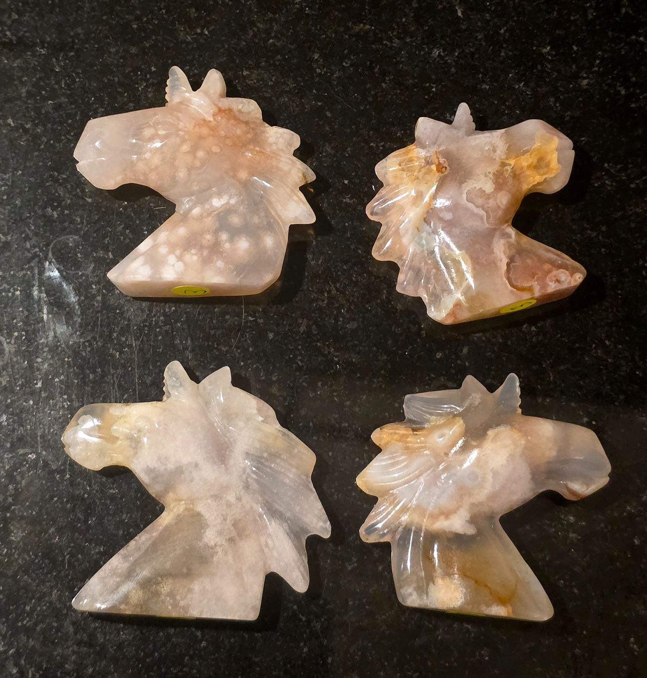 Mineralien & Heilsteine: 4 Achat Einhornbüsten Set 124g – Neu und originalverpackt aus Matzingen von Shay_Crystalz 1