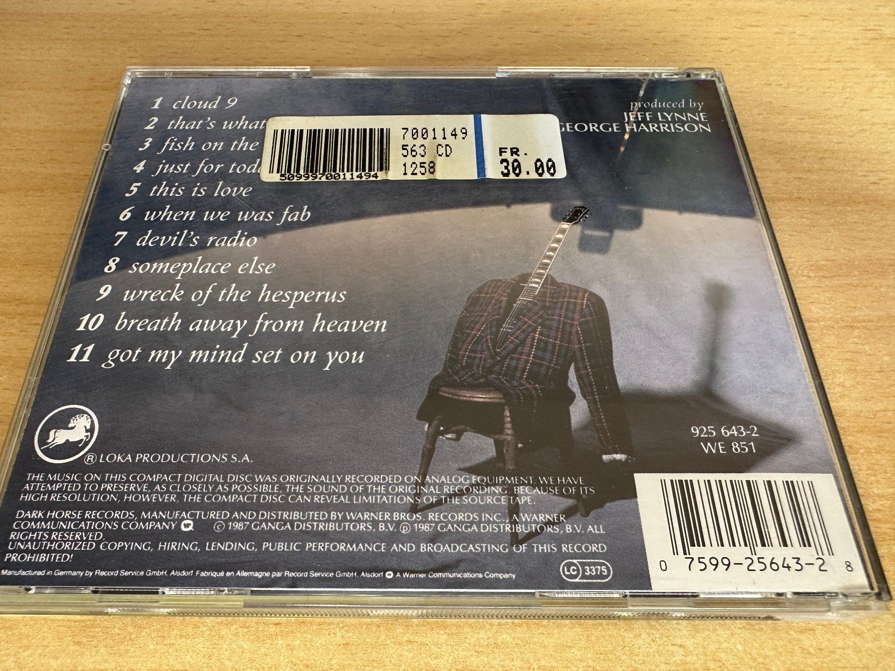 CD: A2 George Harrison – Cloud Nine – Usato da Rikon im Tösstal venduto da Alpenmutz 1
