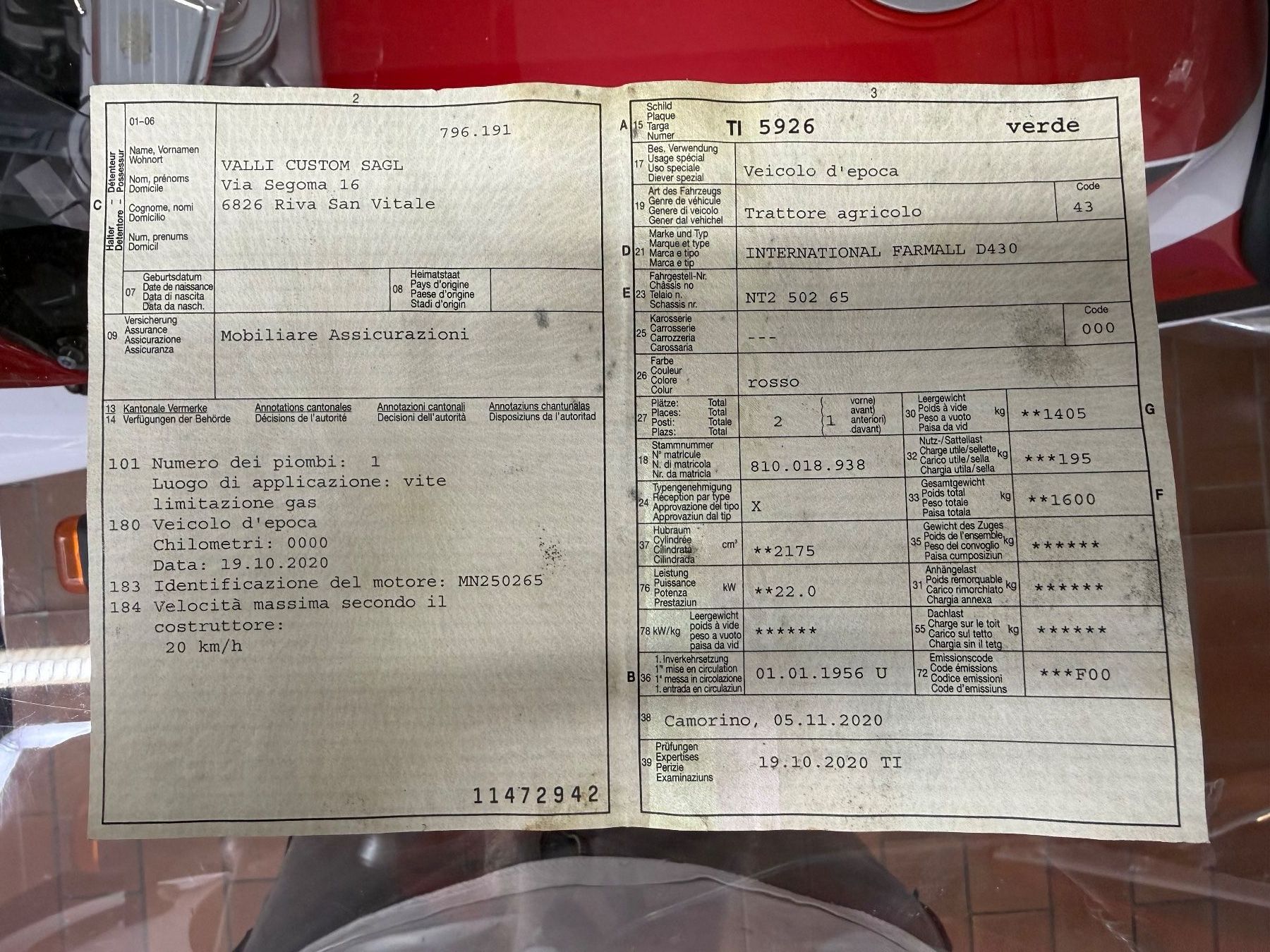 IHC Tracteurs: Trattore Farmall - McCormick D430 – D'occasion à Riva San Vitale par tft96 9