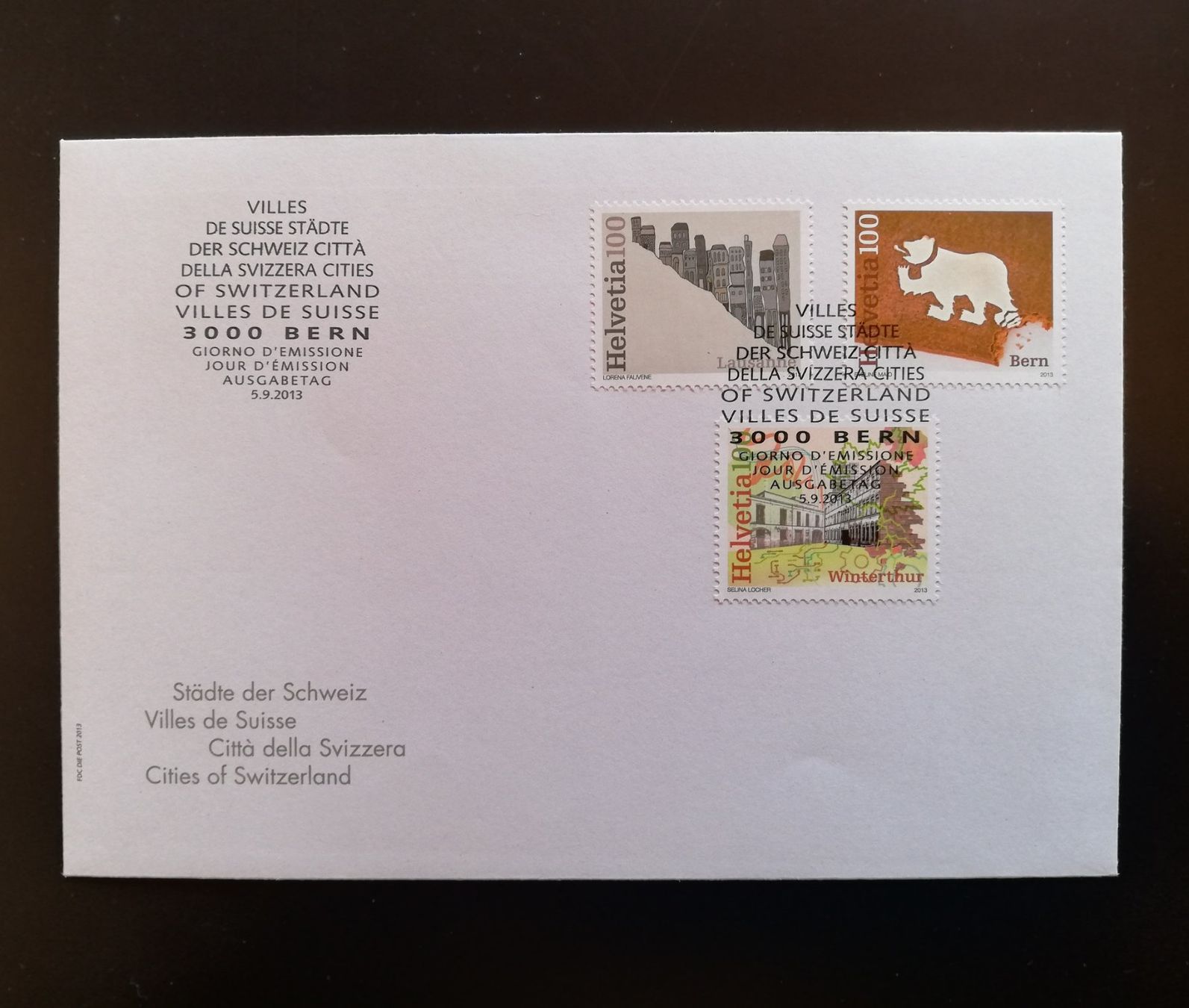 Tutti i francobolli: FDC Sondermarken Städte der Schweiz II, 2013 – Usato da Gümligen venduto da Fairseriver