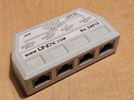 2x LINDY 34015 RJ45 Telefon Line Splitter 1:4