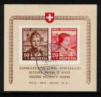 Pro Juventute Block 1941 J98/J99 ET-ʘ "Luzern 1.XII.41"