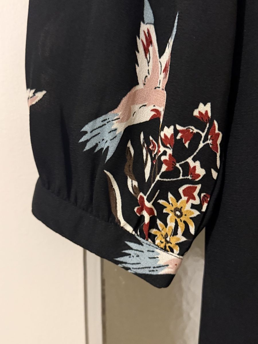 Vestiti: Schwarzes Kleid mit Vogelmuster, Grösse 44, About You – Nuovo (secondo la descrizione) da Basel venduto da zukk_ 5