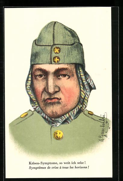 Foto, Lettere & Cartoline: AK Soldat sieht überall Krisen-Symptome – Usato da Berlin venduto da bartko-reher