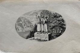 Alexandre Martin, Kupferstich 1835 - Rütlischwur, Rütli