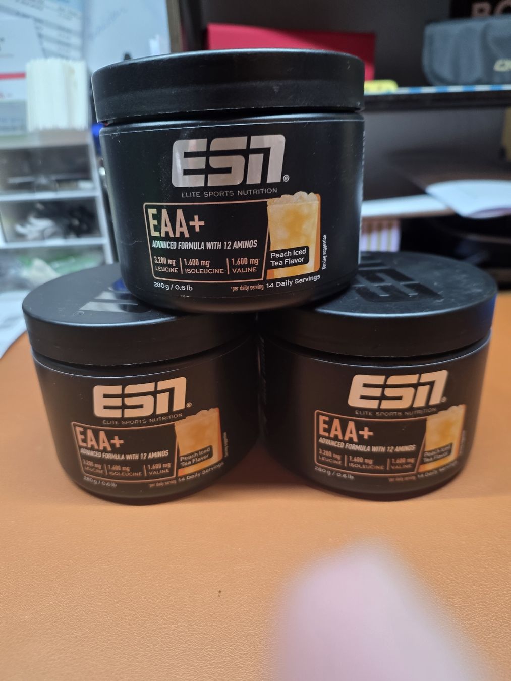 Esn Cibi & Specialità: ESN EAA+ Pfirsich Eistee 3x 280g neu – Nuovo e nell'imballaggio originale da Möhlin venduto da mic_lo