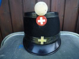 Tschako Militär Feldpost Schweiz mit Pompon, Sammlerstück!