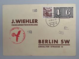 1943 Karte nach Berlin Frank 258 +242  (evt.z ) Zensur