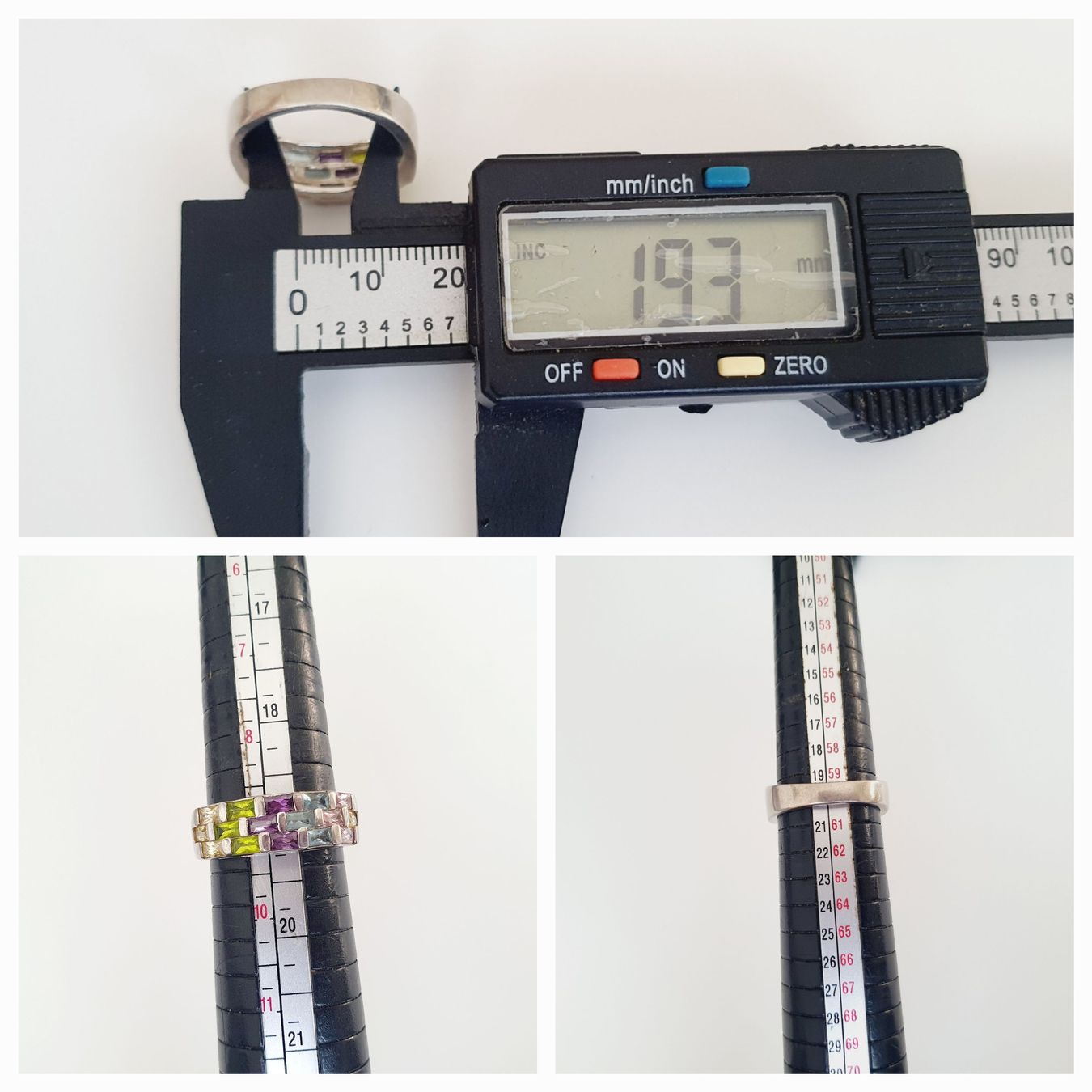 Anelli: Silberring 925 mit bunten Steinen, Grösse 19.3 mm, – Usato da Kreuzlingen venduto da Wunderkiste123 8