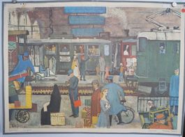⭐Schulwandbild  „Bahnhof / La gare / Stazione / Railway Stat