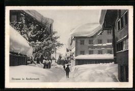 AK Andermatt, Strassenpartie im Winter
