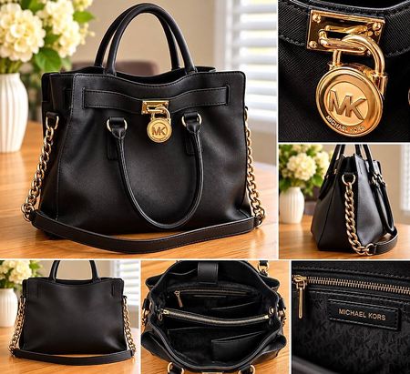 Original Michael Kors Hamilton Handtasche  Schwarz mit Gold