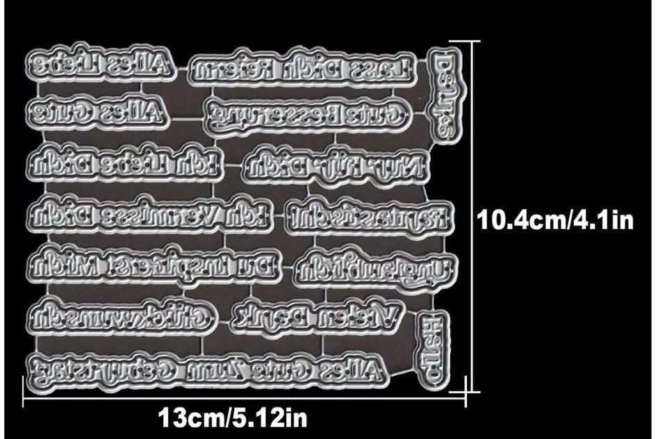 Sciablone: Neues Stanzschablonen-Set 3-D Worte – Nuovo e nell'imballaggio originale da Effretikon venduto da wenuss 1