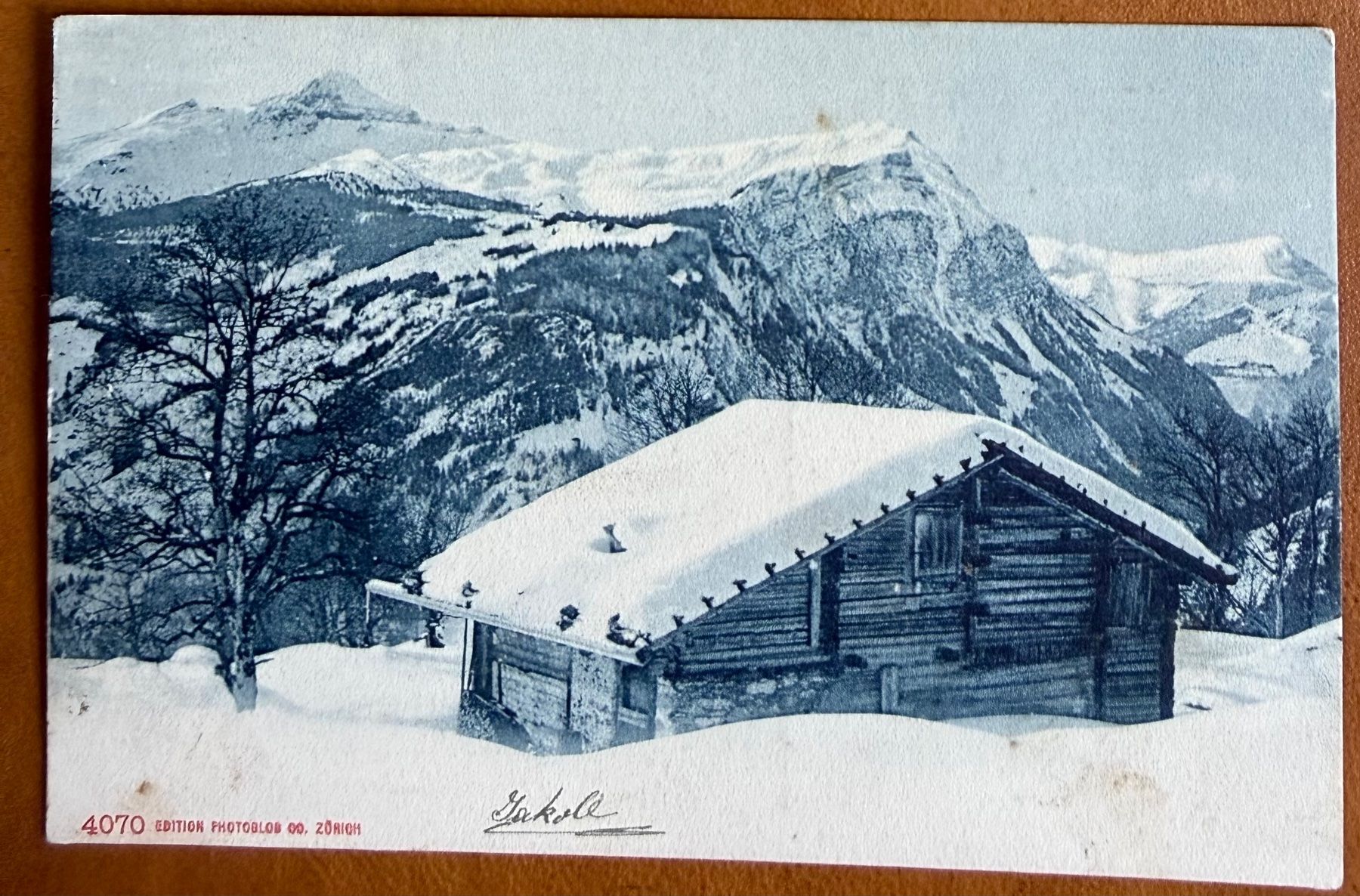 Ansichtskarten: Davos - Chalet - Jakobshorn 1907 – Gebraucht aus Lutry von Ediego