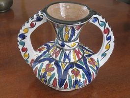 HENKELVASE  TON GLASIERT, HANDARBEIT TN74