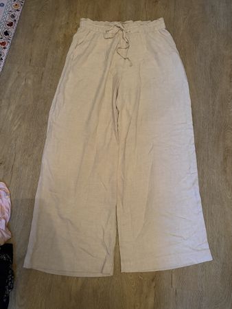 H&M Culotte Hose beige Leinenmischung Grösse 44 neuwertig