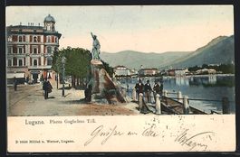 AK Lugano, Piazza Guglielmo Tell, 1903