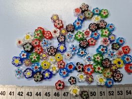 Perles fleurs mixtes 8 et 10mm Millefiori MURANO 15 pcs