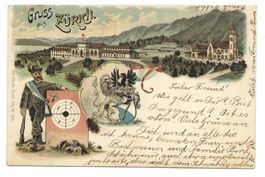 Gruss aus Zürich  Schützenhaus Albisgüetli  tolle Litho 1901