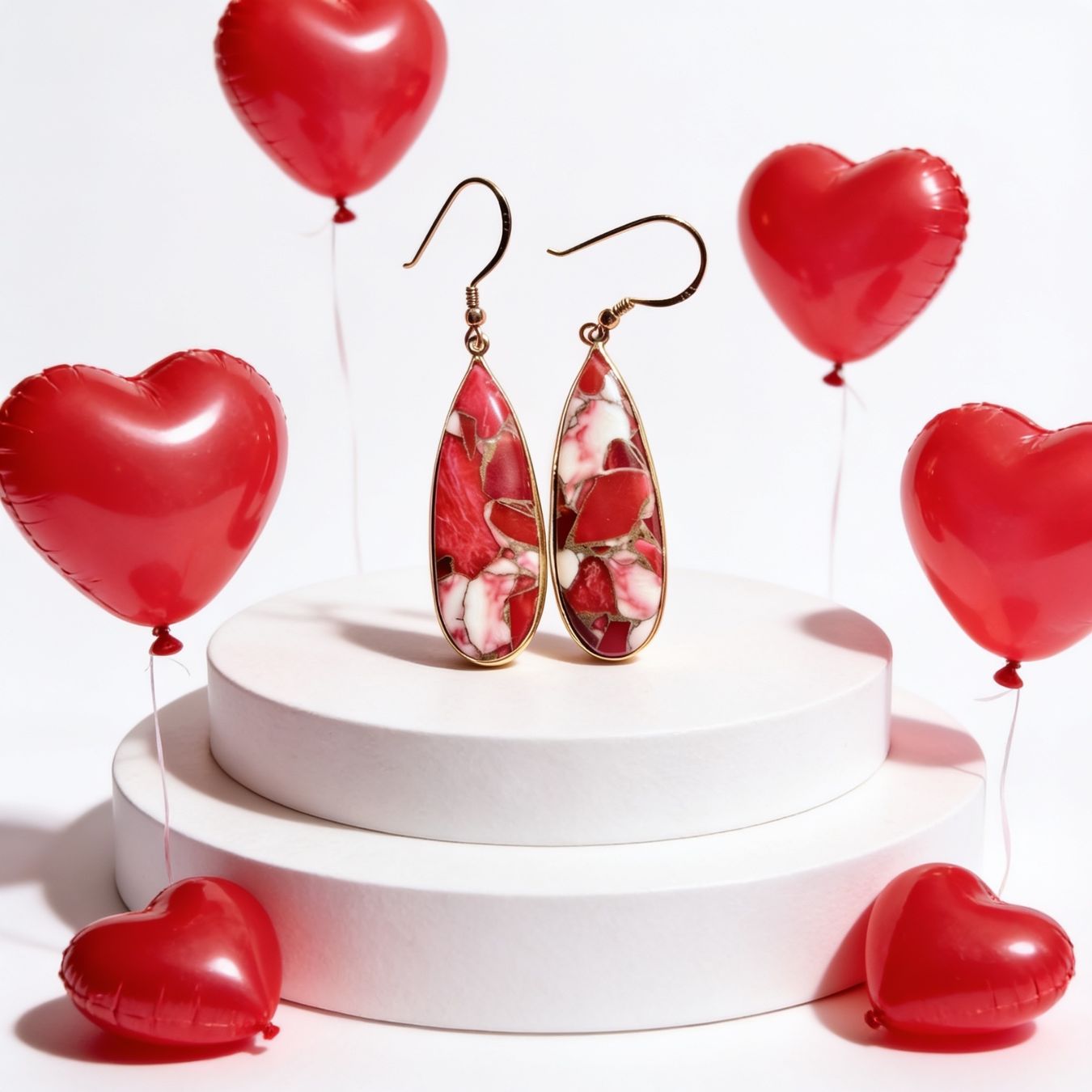 Orecchini pendenti & Orecchini a lobo: Boucles d'oreilles Turquoise Rouge – Nuovo e nell'imballaggio originale da St-Maurice venduto da Sandrinette123 4