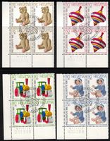 1986  4 Block   PRO JUVENTUTE   gestempelt  Ersttag