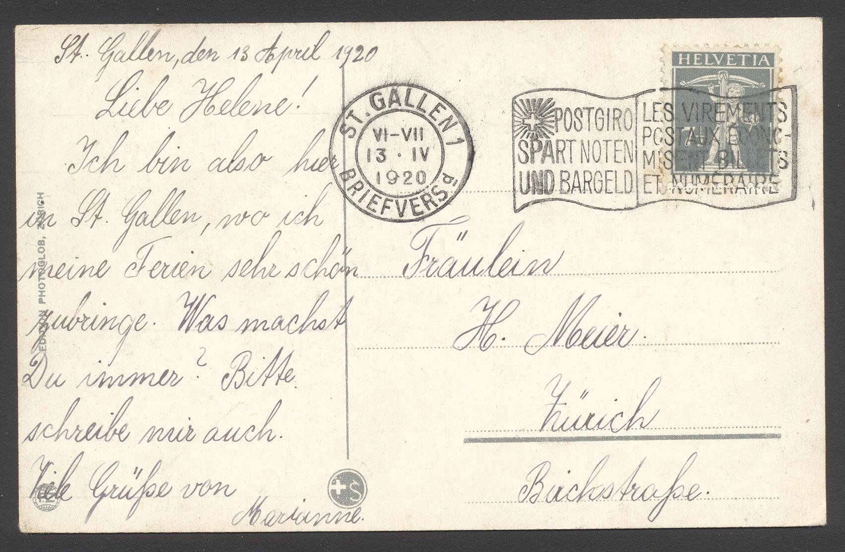Cartoline postali: PK St. Gallen mit Bodensee – Usato da Siebnen venduto da Fstaehli 1