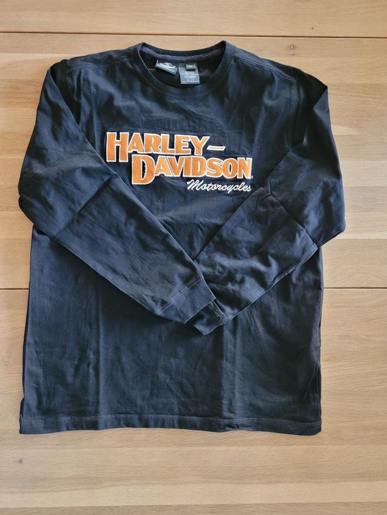 Harley-Davidson Herren Langarm Orange Bar & Shield Grey Shirt 30291963, GRAU, Klein : Harley-Davidson