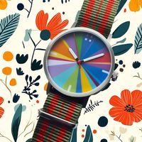 Existiert nur 1x: Bunte 36mm Damenuhr #65 CONCENTRIC Basel